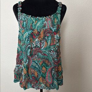 Paisley Print Sleeveless Top